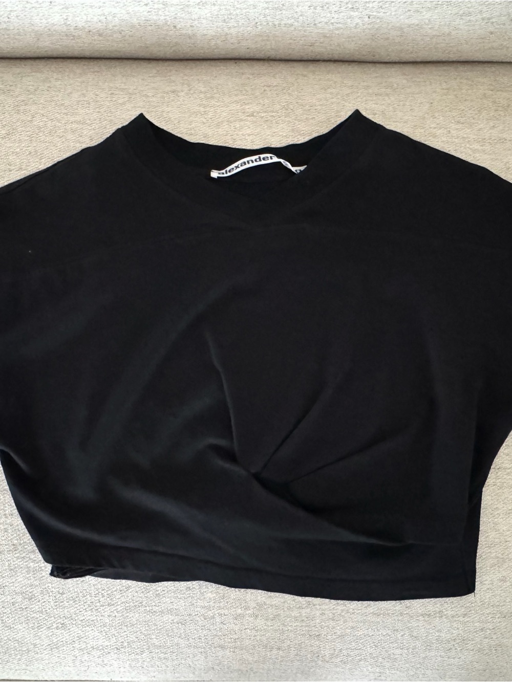 Alexander Wang Black Cropped Short Sleeve Top